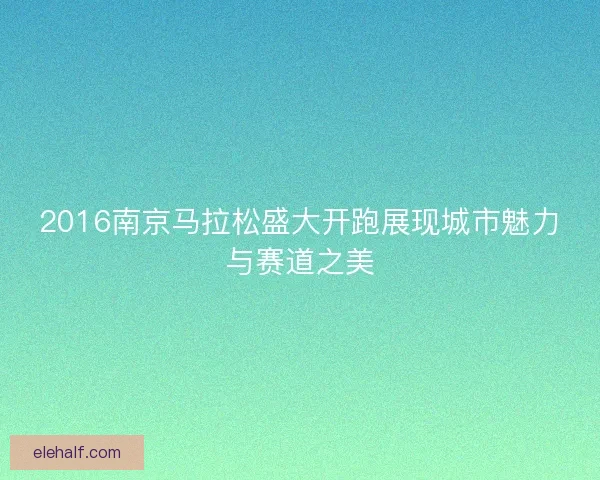 2016南京马拉松盛大开跑展现城市魅力与赛道之美
